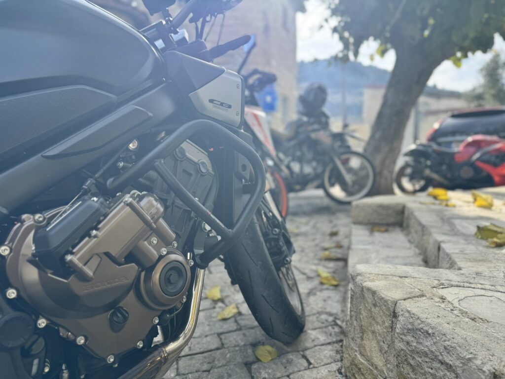 A Honda CB650R at a motorcycle ride from Limassol to Dora village