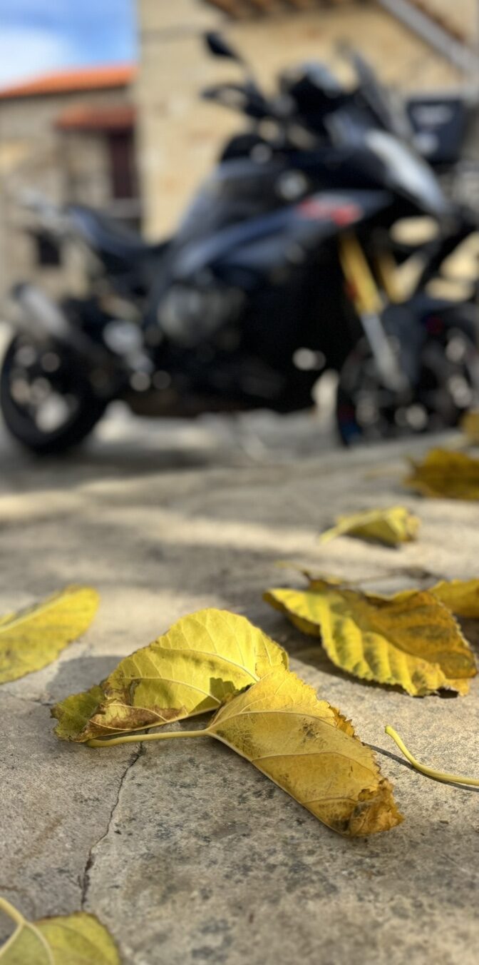 Motorcycle riders on a Sunday ride through the Cyprus countryside near Lefkara village